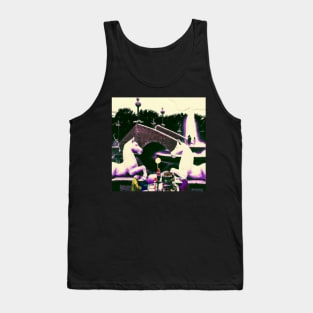 Rocking Horses by a Bridge with a Fountain (Lucy in the Sky Inspired) Tank Top